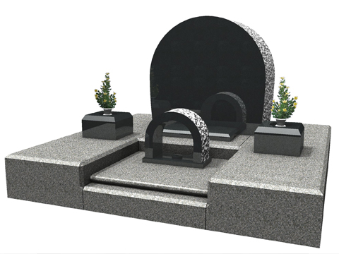洋型の墓石の一例